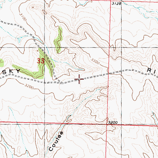 Topographic Map of Ruskosky Ridge, MT