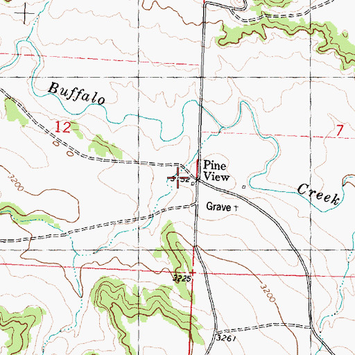 Topographic Map of Pine View, MT