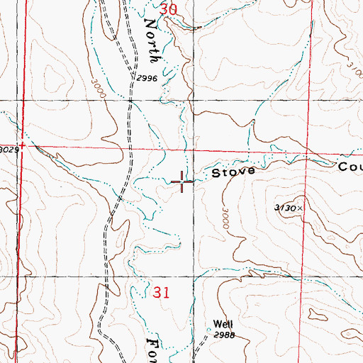 Topographic Map of Stove Coulee, MT