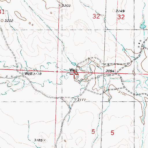 Topographic Map of Spring Creek, MT