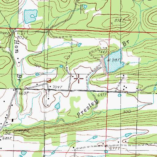 Topographic Map of Arkansas Noname 153 Dam, AR