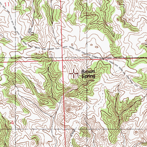Topographic Map of Brown Spring, MT
