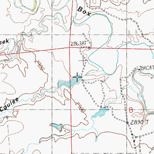 Topographic Map of Akins Coulee, MT