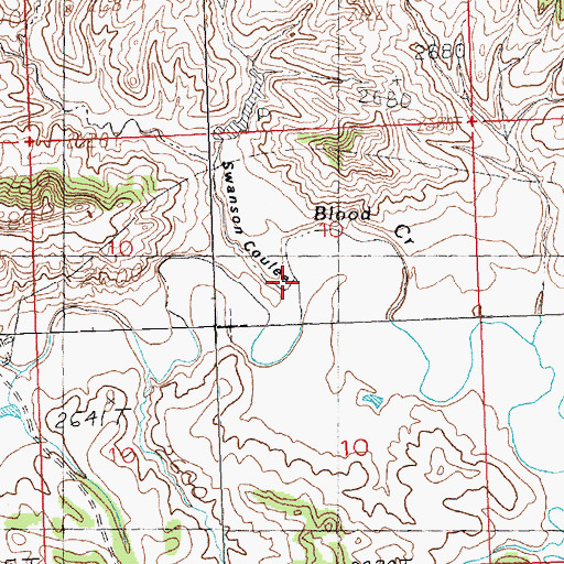 Topographic Map of Swanson Coulee, MT