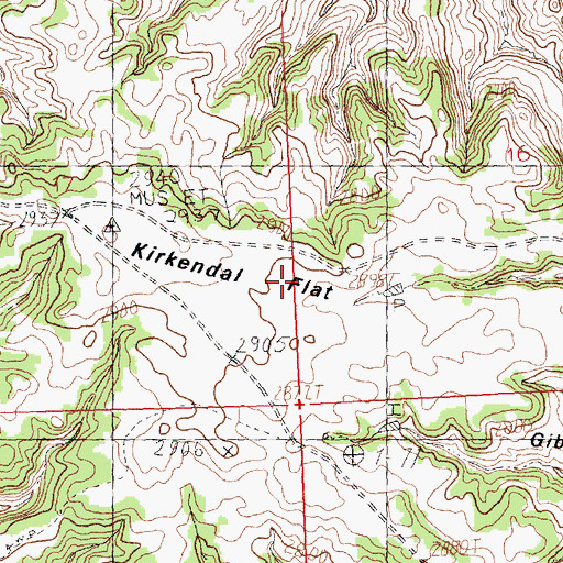 Topographic Map of Kirkendal Flat, MT