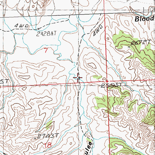 Topographic Map of Camelbratten Coulee, MT