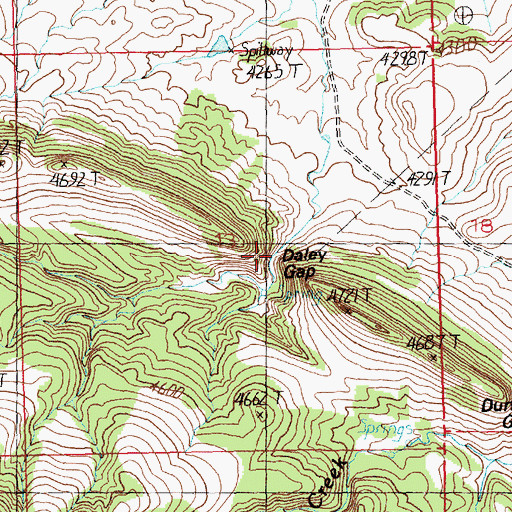 Topographic Map of Daley Gap, MT
