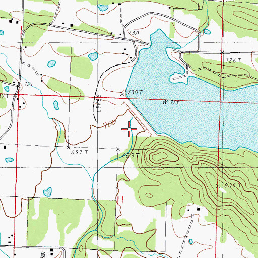 Topographic Map of Poteau River Site Five Lake, AR
