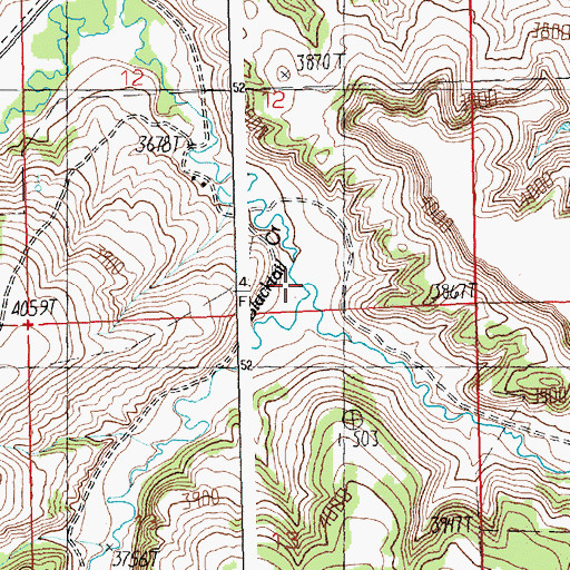 Topographic Map of Dry Fork, MT