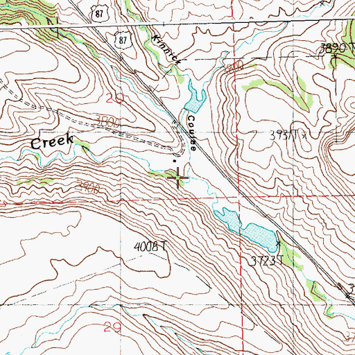 Topographic Map of Kinnick Coulee, MT