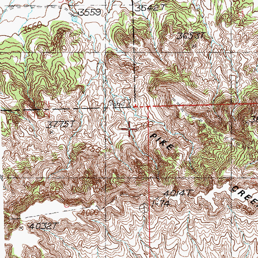 Topographic Map of Pike Creek Hills, MT