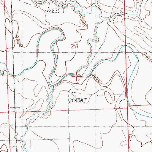 Topographic Map of Brush Creek, MT