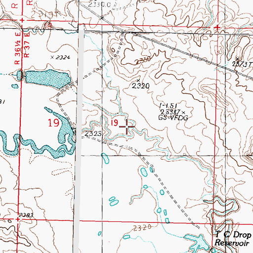 Topographic Map of North Fork Lone Tree Creek, MT