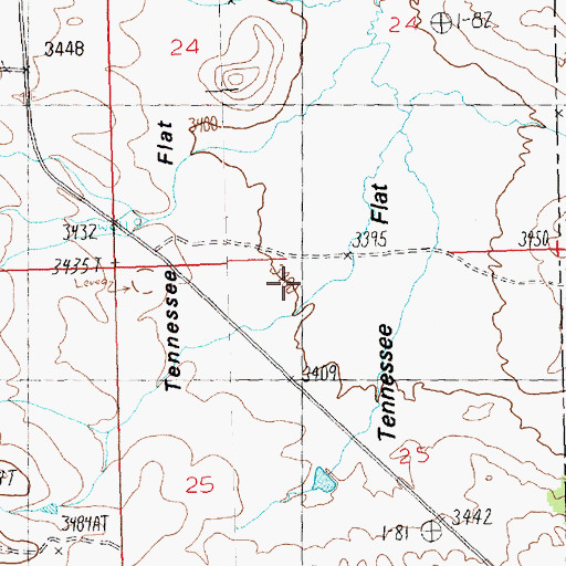 Topographic Map of Tennessee Flat, MT