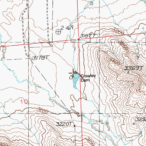 Topographic Map of Crowley Dam, MT