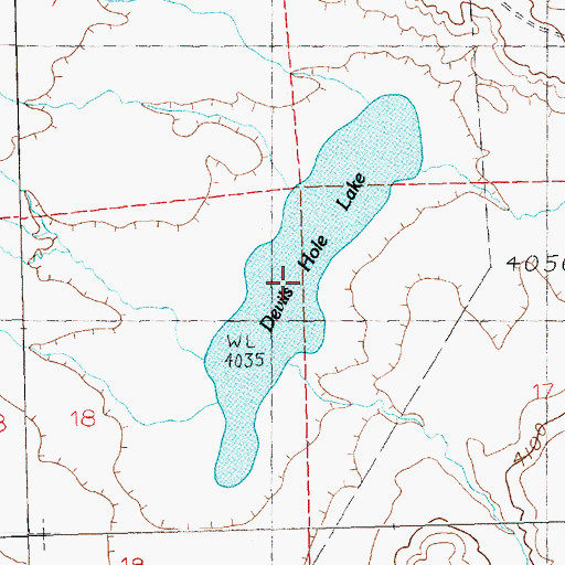 Topographic Map of Devils Hole Lake, MT