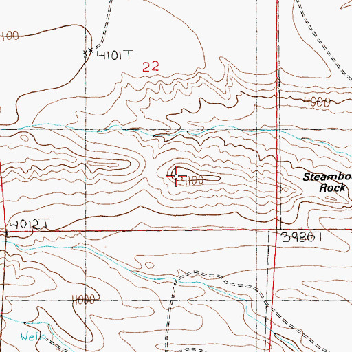 Topographic Map of Steamboat Rock, MT