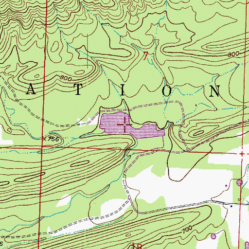 Topographic Map of Poteau River Site Nine Lake, AR
