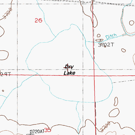 Topographic Map of Dry Lake, MT
