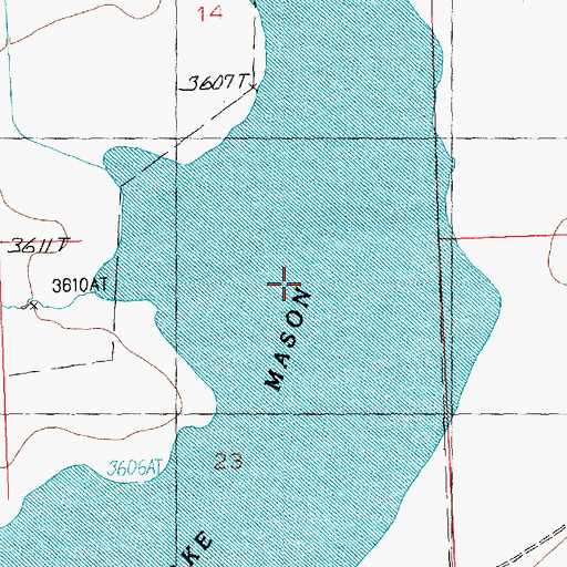 Topographic Map of Lake Mason, MT