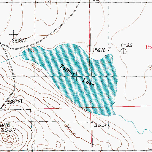 Topographic Map of Talbot Lake, MT