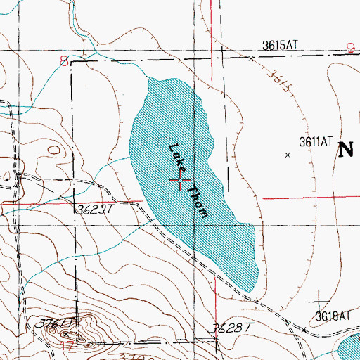 Topographic Map of Lake Thom, MT