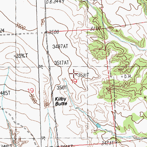 Topographic Map of Kilby Butte, MT
