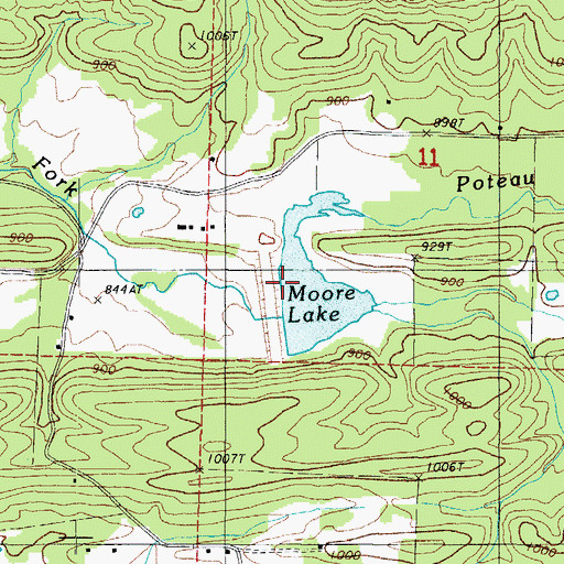 Topographic Map of Poteau River Watershed Site Two Dam, AR
