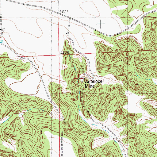 Topographic Map of Antelope Mine, MT
