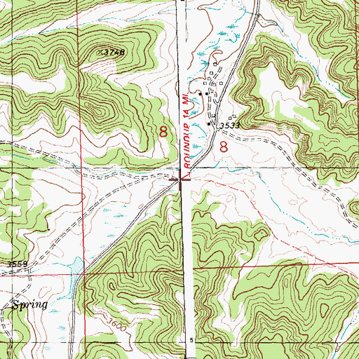 Topographic Map of Road Coulee, MT