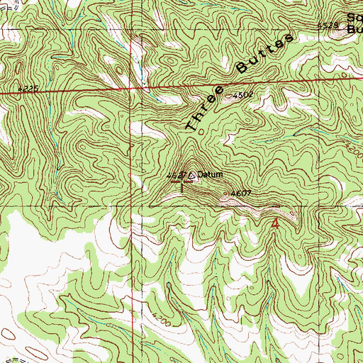 Topographic Map of Three Buttes, MT