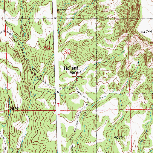 Topographic Map of Holland Mine, MT