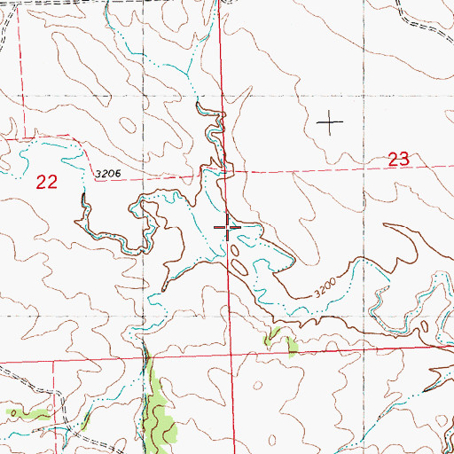 Topographic Map of West Fork Pompeys Pillar Creek, MT