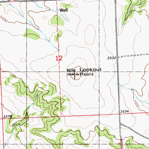 Topographic Map of Lookout Point, MT