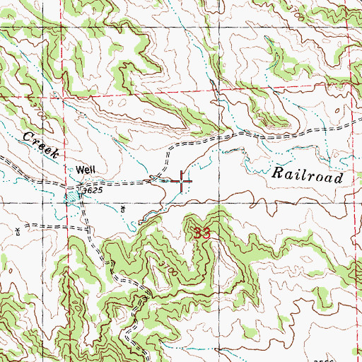 Topographic Map of Bullhead Creek, MT