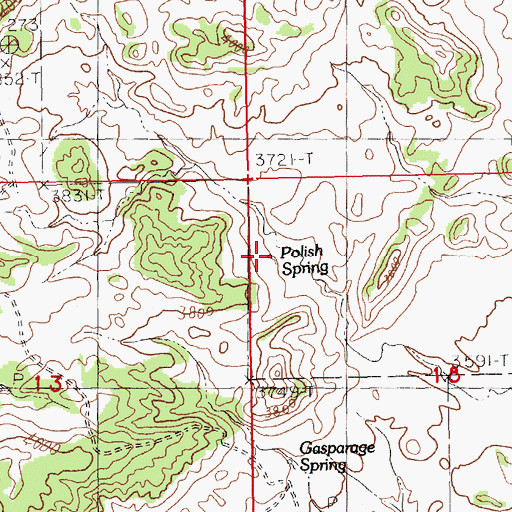 Topographic Map of Polish Spring, MT