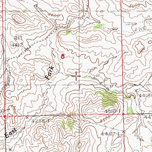 Topographic Map of Hatje Coulee, MT
