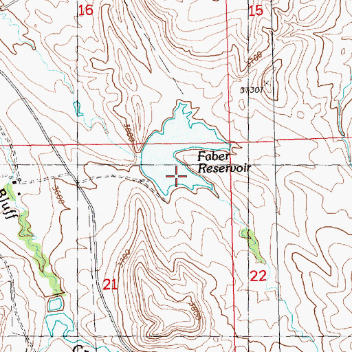 Topographic Map of Faber Reservoir, MT