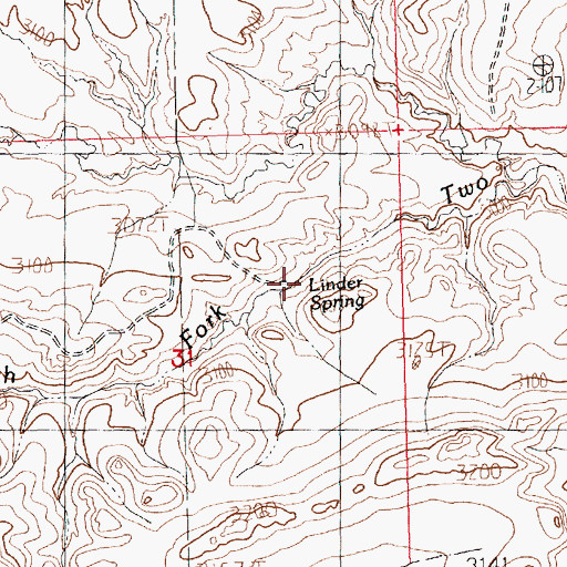 Topographic Map of Linder Spring, MT