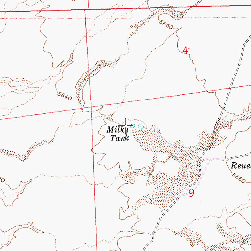 Topographic Map of Milky Tank, AZ