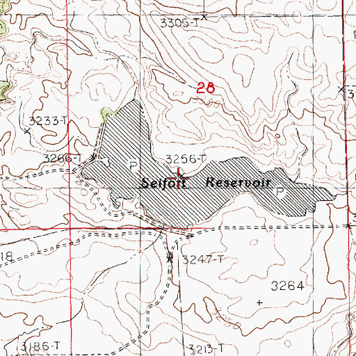 Topographic Map of Seifort Reservoir, MT