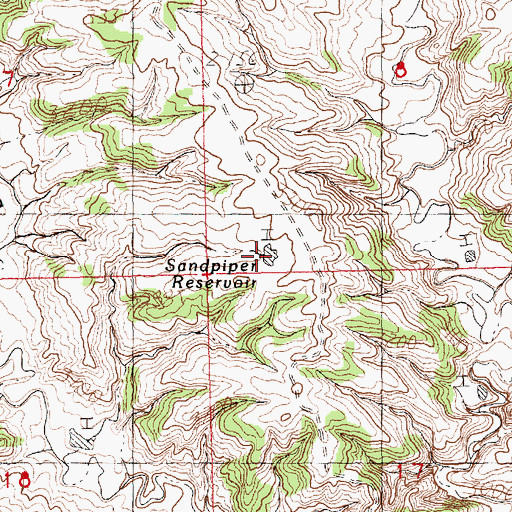 Topographic Map of Sandpiper Reservoir, MT