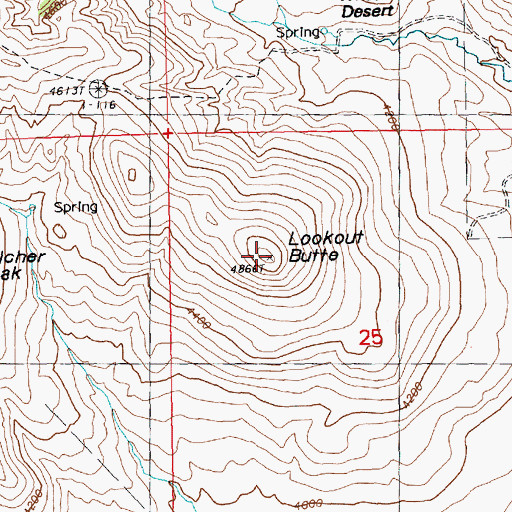 Topographic Map of Lookout Butte, MT
