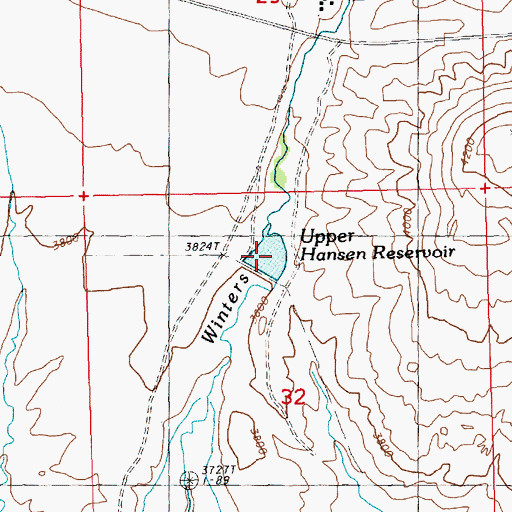 Topographic Map of Upper Hansen Reservoir, MT