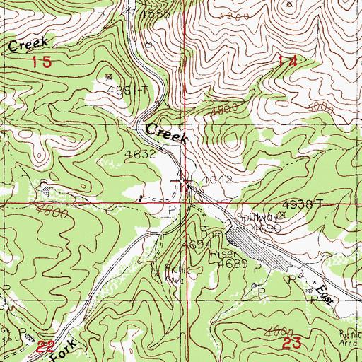 Topographic Map of East Fork Beaver Creek, MT