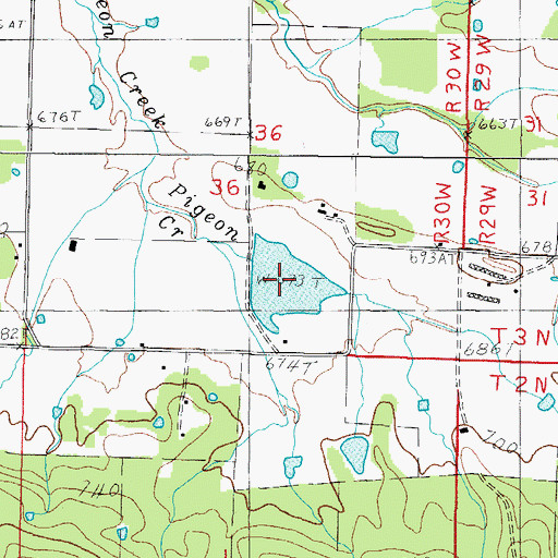 Topographic Map of Giles Pond, AR