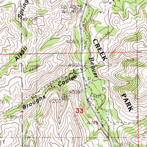 Topographic Map of Broughs Coulee, MT
