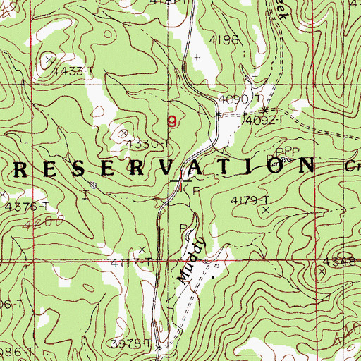Topographic Map of Timber Creek, MT