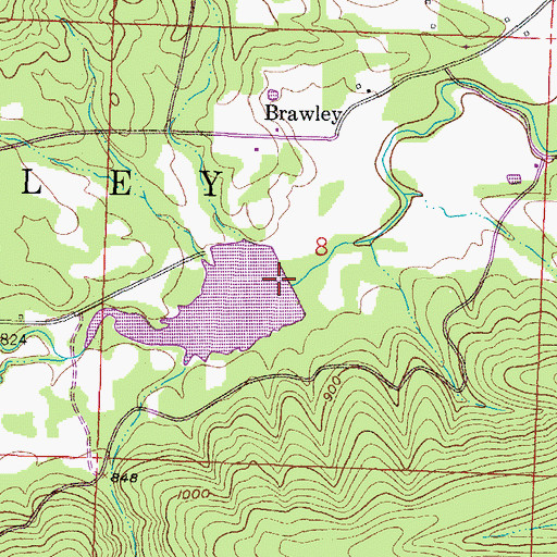 Topographic Map of Poteau River Watershed Site 11 Dam, AR