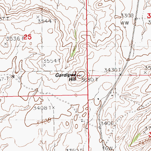 Topographic Map of Gardipee Hill, MT